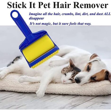 Brosse Anti Poils Animaux Chat Chien, Rouleau pour Poils Animaux, Brosse Ramasse Enlève Poils de Voyage pour Les Poils d'animaux de Compagnie, vêtements, Voitures
