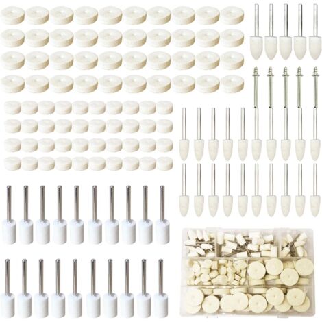 200 PCS Roue Polissage En Laine, Tampon Polissa Roue Polissage Avec Tige M Tal Pour Accessoires Dremel Outils Rotatifs