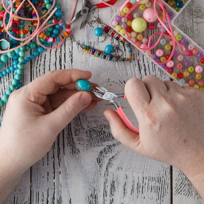 4 Pièces Pinces à Bijoux + Pince à Épiler - Kit Création Et Réparation Bijoux Professionnel