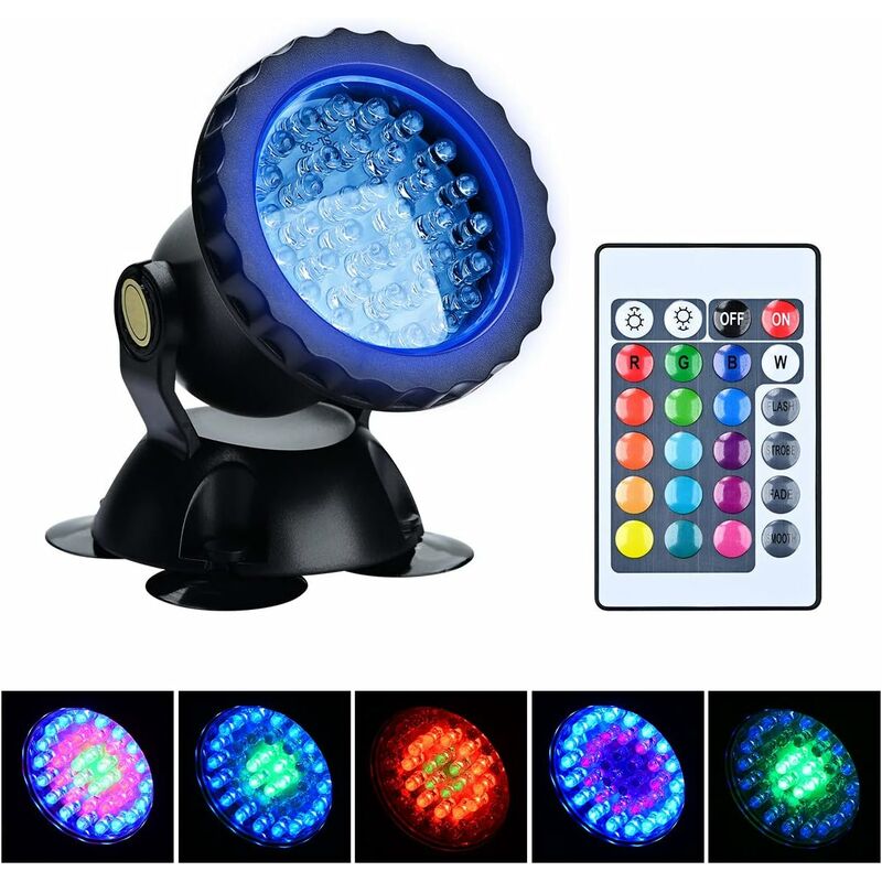 LED lumière sous-marine piscine étang à poissons fontaine étanche paysage  lumière 24W (7 couleurs)