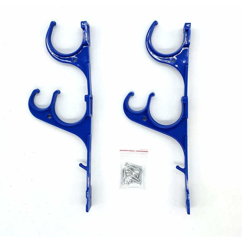 Lot De 2 Supports Aluminium Pour Poteau Piscine - Crochets Rangement Matériel Nettoyage
