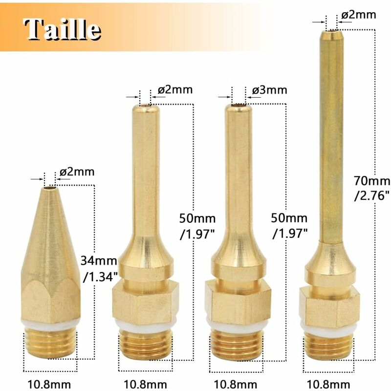Buse De Pistolet Thermique 2 Pièces, Tête Ovale 5x10mm, Extrémité De 8mm, Pointes De Soudage en Acier Inoxydable pour Matériau PP PVC Buse De Pistolet Thermique 2 Pièces, Tête Ovale 5x10mm, Extrémité De 8mm, Pointes De Soudage en Acier Inoxydable pour Matériau PP PVC