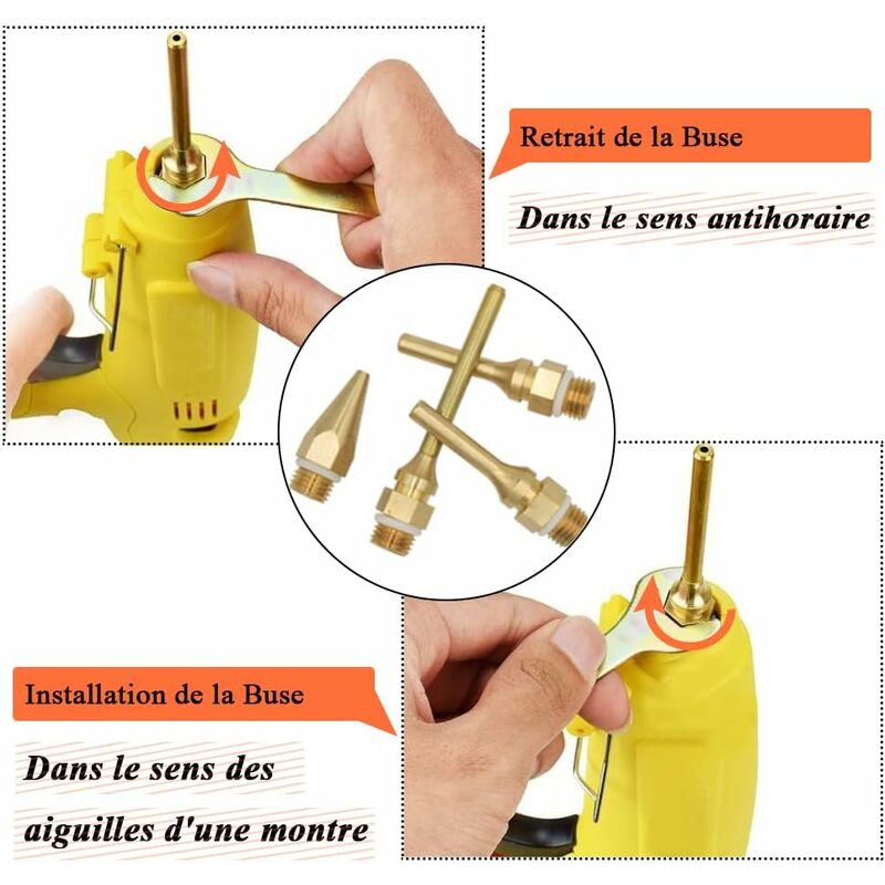 Lot Buses Pistolet Thermique Alliage Aluminium | 4 Tailles (3/5/6/8mm) - Pour Soudage Décapeur