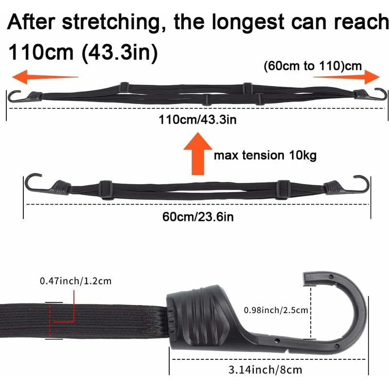 DmDoyy Sangle Scratch, Sangle Elastiques, Attaches De Câble Réutilisables Noires Réglables Et Libérables. Lanières Organisatrices Pour Vélos, Camping- Cars, Bateaux, Câbles, Cordes, Tuyaux, Noir