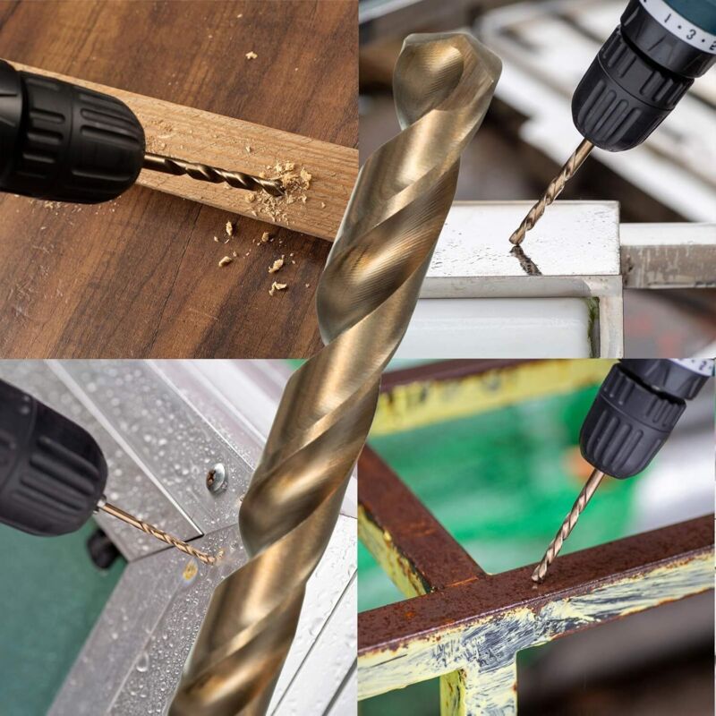 Uxcell Lot De 3 Forets Hélicoïdaux M35 En Acier Rapide M35 Pour Acier Inoxydable, Métal Trempé, Fonte, Aluminium, Cuivre, Alliage D'acier Souple, Bois, Plastique