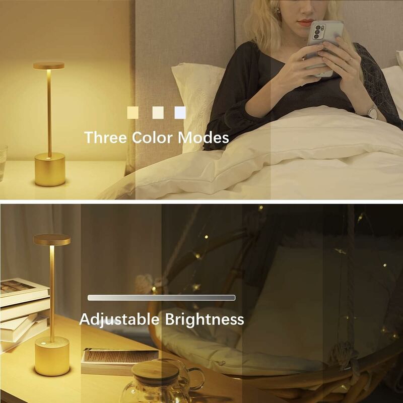 Lampe De Table Tactile Sans Fil Rechargeable Noire, Dimmable Sur 3 Niveaux Lampe De Chevet Veilleuse Lampe Tactile Sans Fil Led Chambre Et Salon 93495954