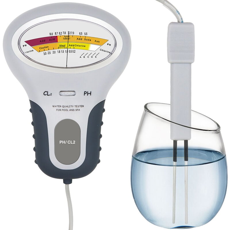 Testeur de chlore et de pH CL2 avec sonde, analyseur de qualité de