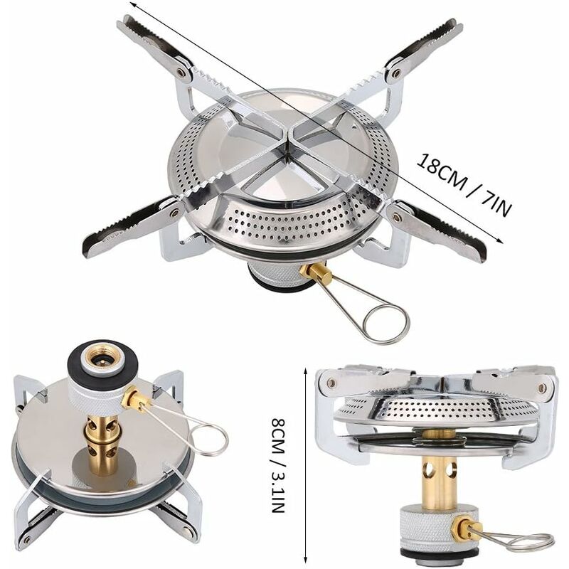 IBasingo Réchaud à gaz pliable 3500 W haute puissance pour camping - Brûleur léger - Kit de