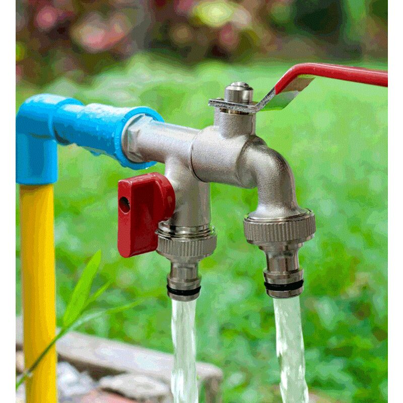 Robinets De Jardin En Laiton 1/2" - Antirouille, Antigel - Avec 2 Raccords Tuyau + Ruban D'étanchéité - Pour Arrosage, Machine à Laver, Lavage Auto