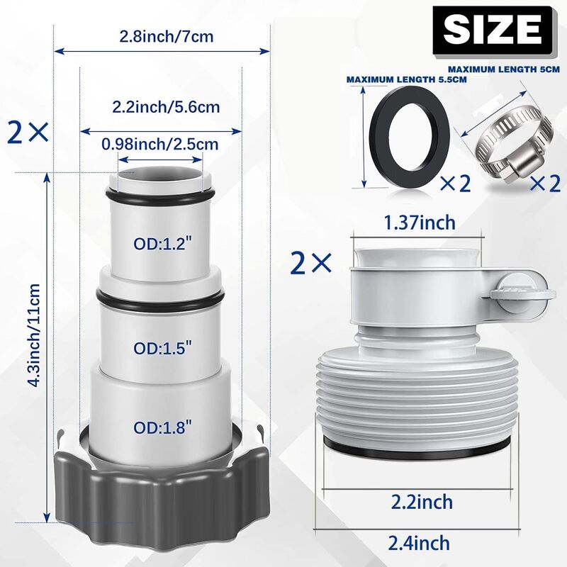 Adaptateur de tuyau de rechange de type B, avec valve à piston pour