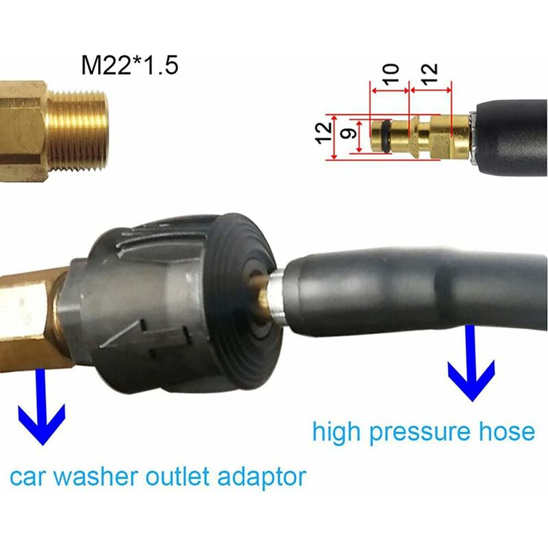 Adaptateur Haute Pression M22 X 1,5 IG – Raccord Rapide Compatible KEW, Nilfisk, Pour Nettoyeur