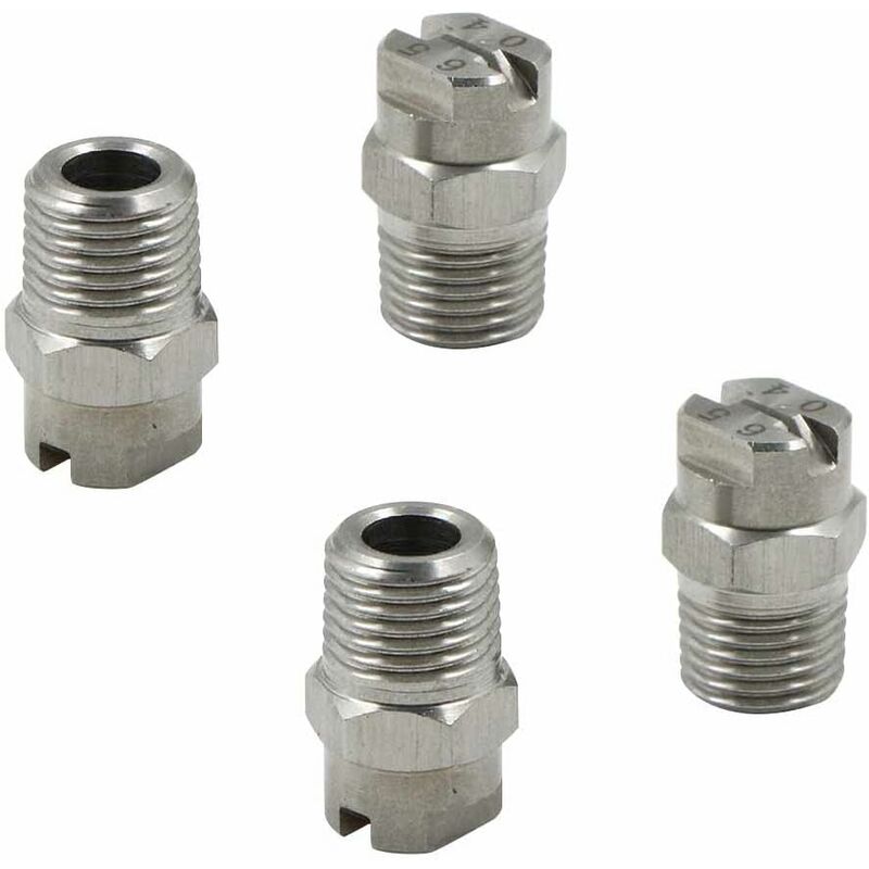 2 Buses Haute Pression 0° - Acier Inoxydable - Filetage 1/4" - Orifice 1mm - Pour Nettoyeur Karcher, Surfaces Difficiles