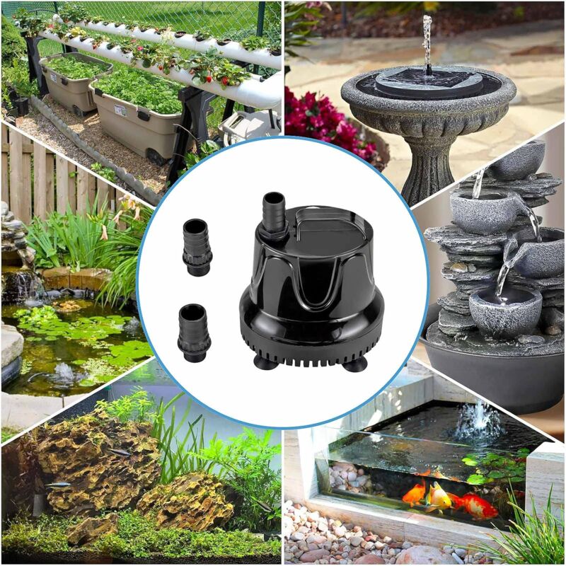 Pompe à Eau Submersible NO.17 – 30W, 1800 L/H, Pour Aquarium Ou Bassin, Classique Noire