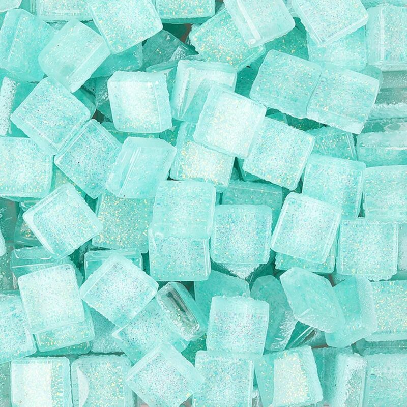 Tesselles En Verre Carrées Pour Mosaïque - 200g, Taille 1x1cm, Couleur Azur, Idéales Pour Artisanat Et Décoration