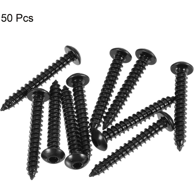 Lot de 500 Vis Auto-taraudeuses M3 Noir - Vis Métal Tête Bombée en