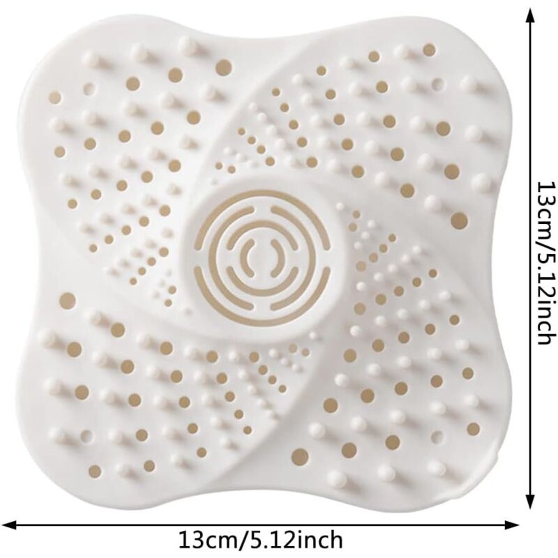 Attrape-cheveux Pour Douche Et Lavabo - Filtre Réutilisable Avec Ventouses, TPR Flexible - 12