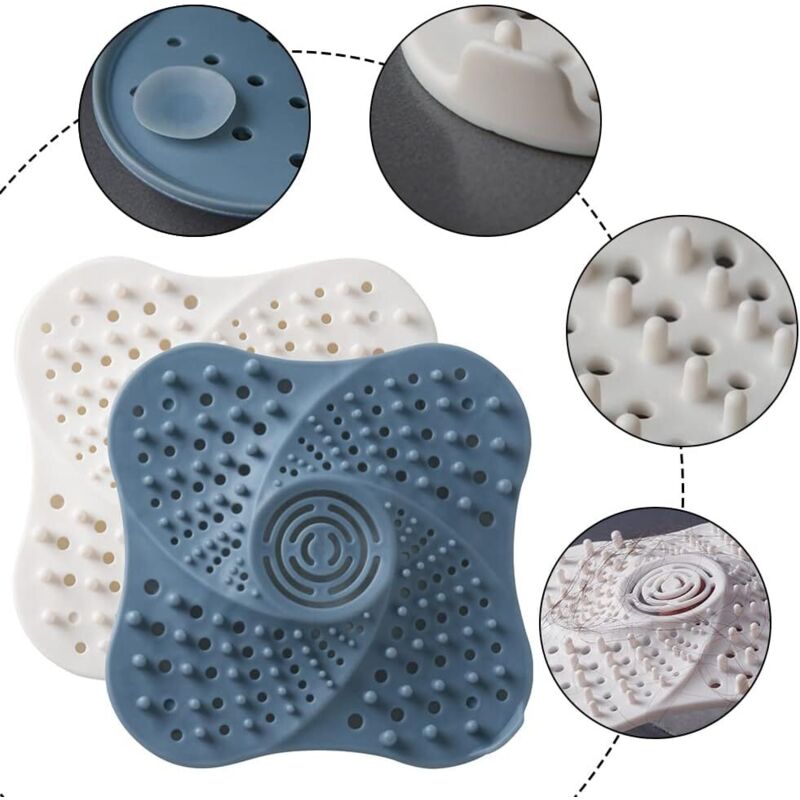 Attrape-cheveux Pour Douche Et Lavabo - Filtre Réutilisable Avec Ventouses, TPR Flexible - 11