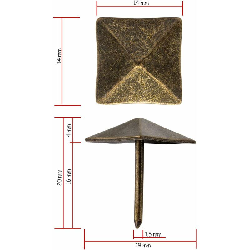 RIVET,9mm--Clous Décoratifs De 6mm 25mm | Avec Rivets En Bronze
