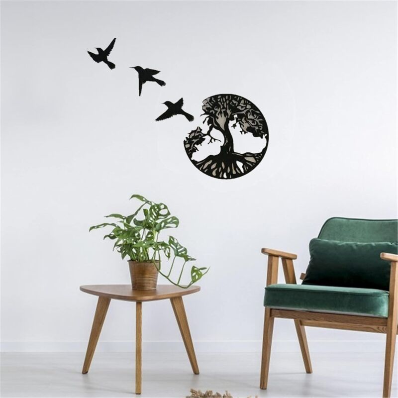Décoration Murale Moderne : Oiseaux En Bois Unique - Art Pour Salon, Chambre Ou Cuisine