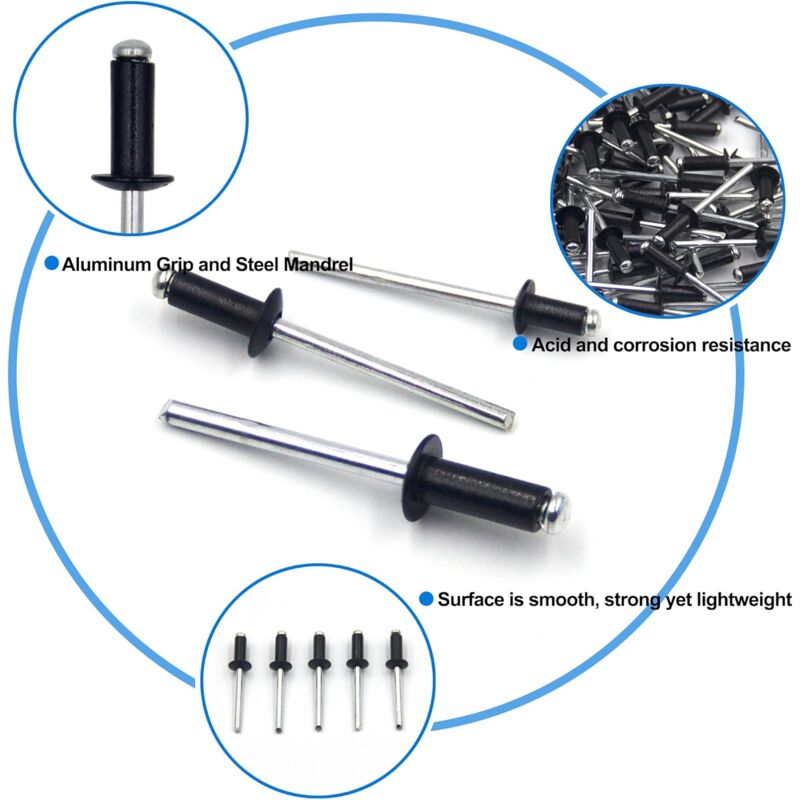 20 Rivets En Aluminium Acier Et Plastique - 4 X 12,7 Mm - Référence 75547-51021, Compatible Toyota