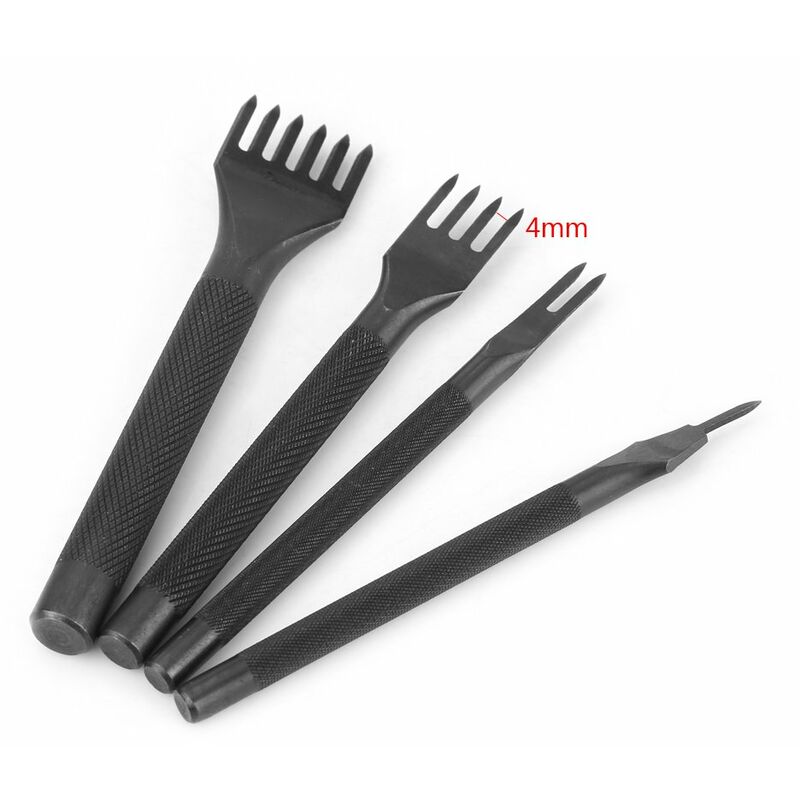 Kit 4 Perforatrices Cuir 5mm - Outils Couture Diamant 1+2+4+6 Prongs