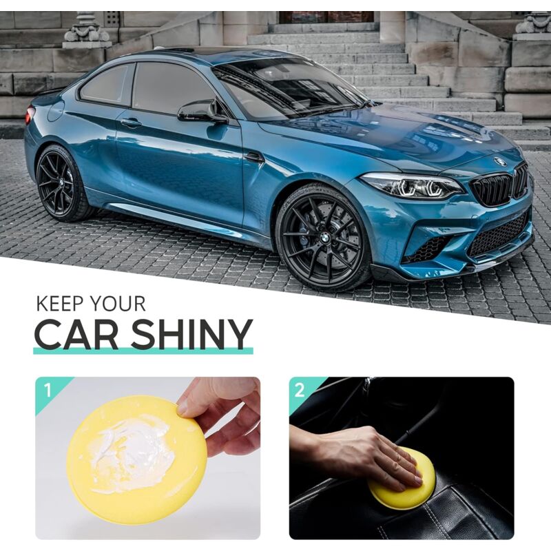 10 Éponges De Polissage Microfibre Szaerfa - Tampon Applicateur Cire Voiture Ultra Doux