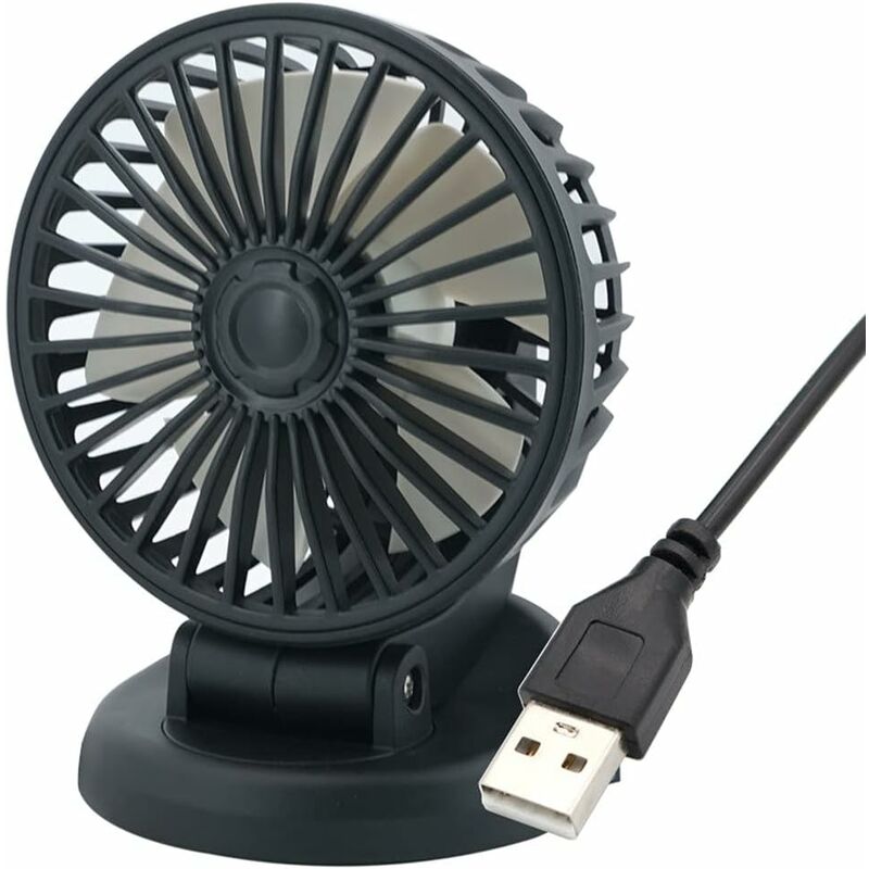 Ventilateur De Voiture à Pince Rechargeable USB - Écran LED, 360°, IPX4 - Pour Bureau, Camping, Poussette - Ventilation Personnelle été