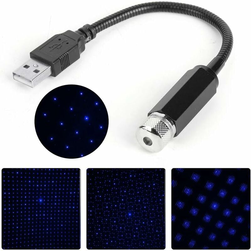 Universal - (Bleu + Violet) Voiture Intérieur Toit USB Starlight Ciel  Projecteur Lampe Décoration Ambiance Lumineuse - Lampadaires - Rue du  Commerce