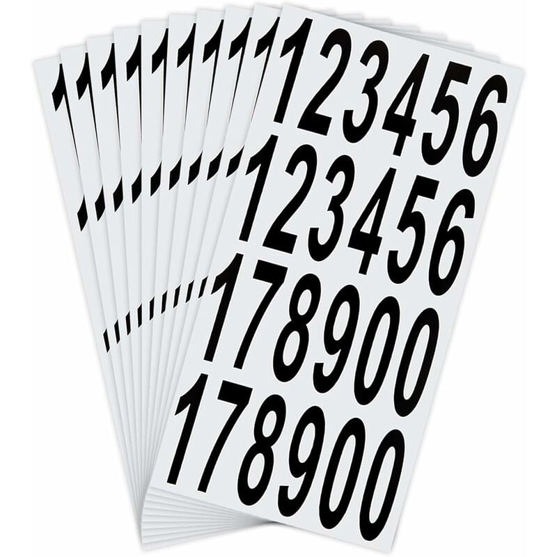 Feuilles Autocollants de Lettre Numéro Auto-Adhésifs en Vinyle 12  Autocollants de Numéros Autocollant de Lettre pour Boîte aux Lettres  Fenêtre Porte