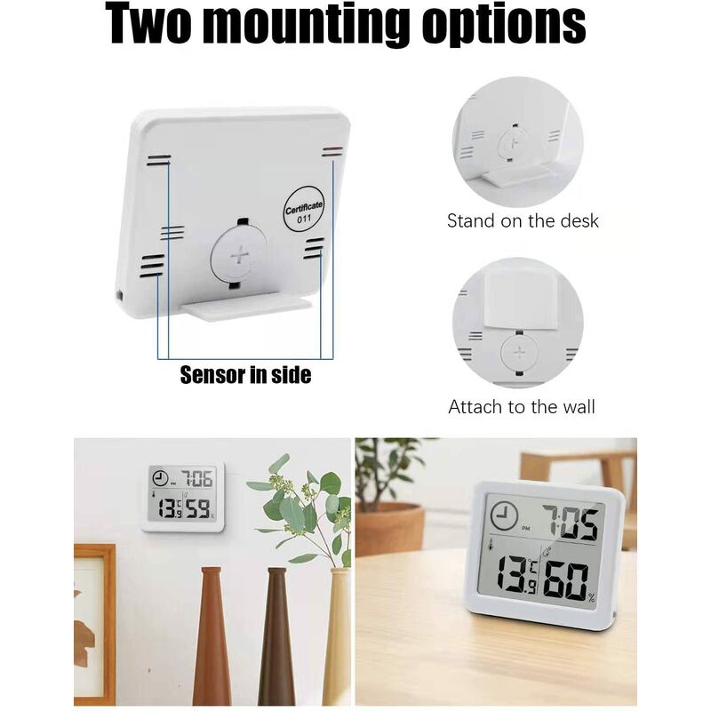 Thermomètre Hygromètre Numérique 3 Pièces – Haute Précision Pour Intérieur, Frigo, Serre – Mesure Humidité Et Température Instantanée