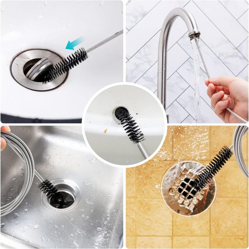 Lot De 2 Brosses De Nettoyage Flexibles 100 Cm - Pour Tuyaux, Tubes, Équipement De Cuisine