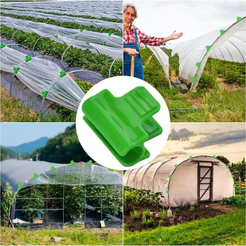 Kit De Supports Pour Serre (2 Pièces) - Piquets Plats Pour Fixer Bâches, Filets, Couvertures De Plantes