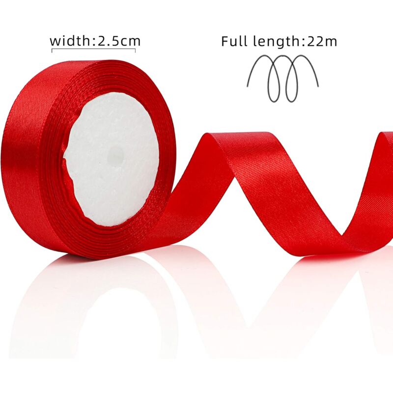 Ruban De Noël, Ruban Satin De Noël Pour Emballage Cadeau, 3 Rouleaux Rouge Vert Foncé Or Pour L'Artisanat, Thème De Noel Rubans De Satin Pour Cadeau Décorations, Fête, Anniversaire (28M) - Décoration