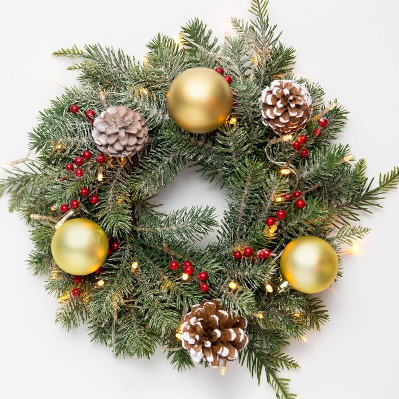 Lot De 24 Baies Rouges De Noël, Tiges Artificielles Rouges De