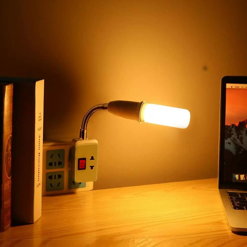 HTRUIYATY Lampe Douille E27 Avec Interrupteur Et Col Flexible 360° - Prise Murale LED