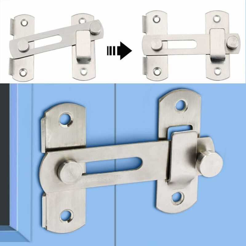 4pcs Loquet à Bascule Porte Coulissante En Acier Inoxydable Verrou De Porte Barre De Loquet Securite Serrure Pour Porte 98437162