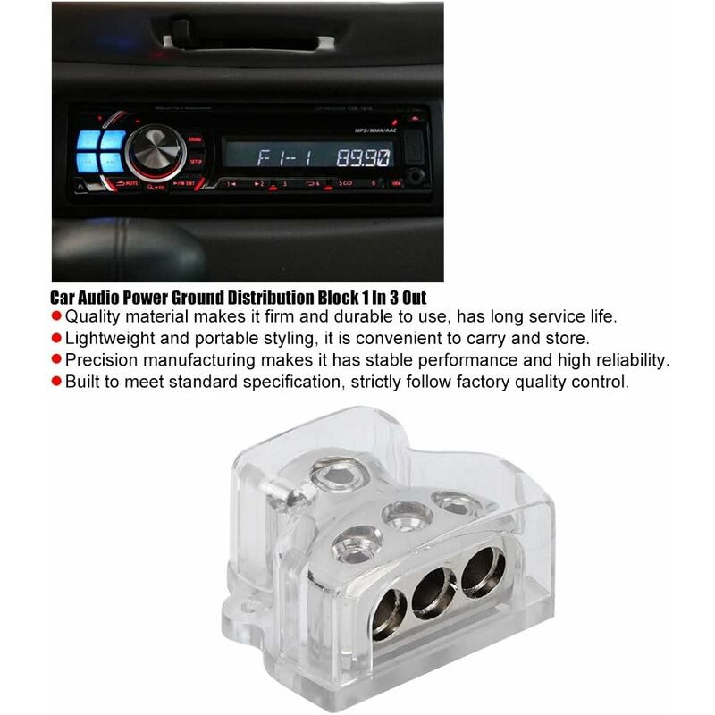 LEIGESAUDIO Bloc De Distribution D'Alimentation 0/2/4 Gauge En 4/8 Gauge AWG Pour Séparateur Audio De Voiture-2 Voies (2 Pack