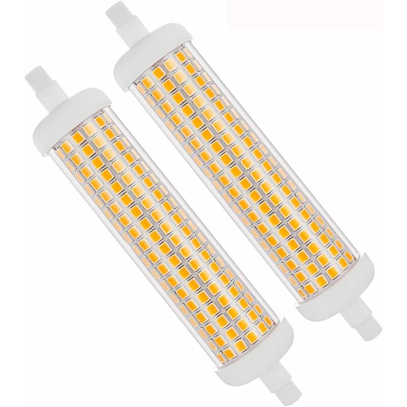 Lot de 2 ampoules halogènes culot R7S, 118mm, 2200 Lumens, équivalence 138  W, 2900 Kelvins, Dimmable