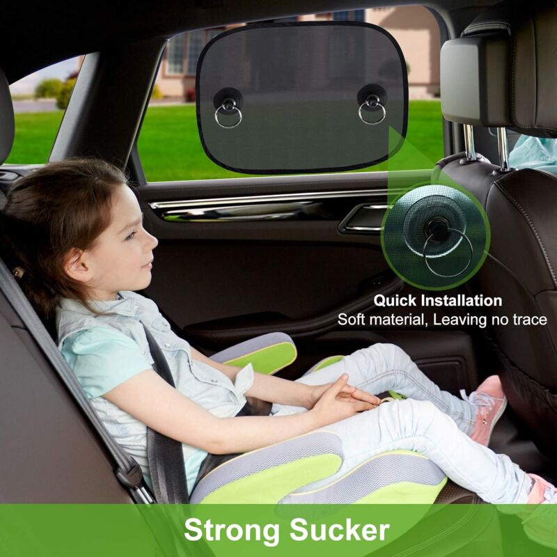 Pare-soleil Magnétique Pour Voiture - Lot De 4 (80x50 Cm) - Protection UV, Anti-moustiques, Pour Fenêtres Latérales