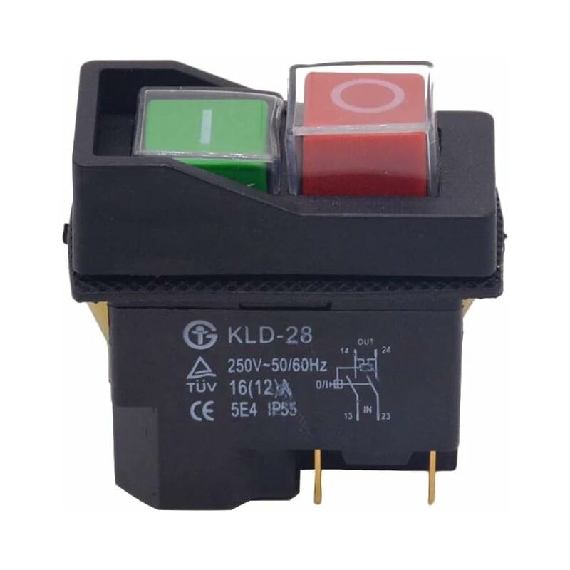 Interrupteur De Sécurité Bouton-poussoir Magnétique - IP54, 50x49mm, Pour Scie, Neuf
