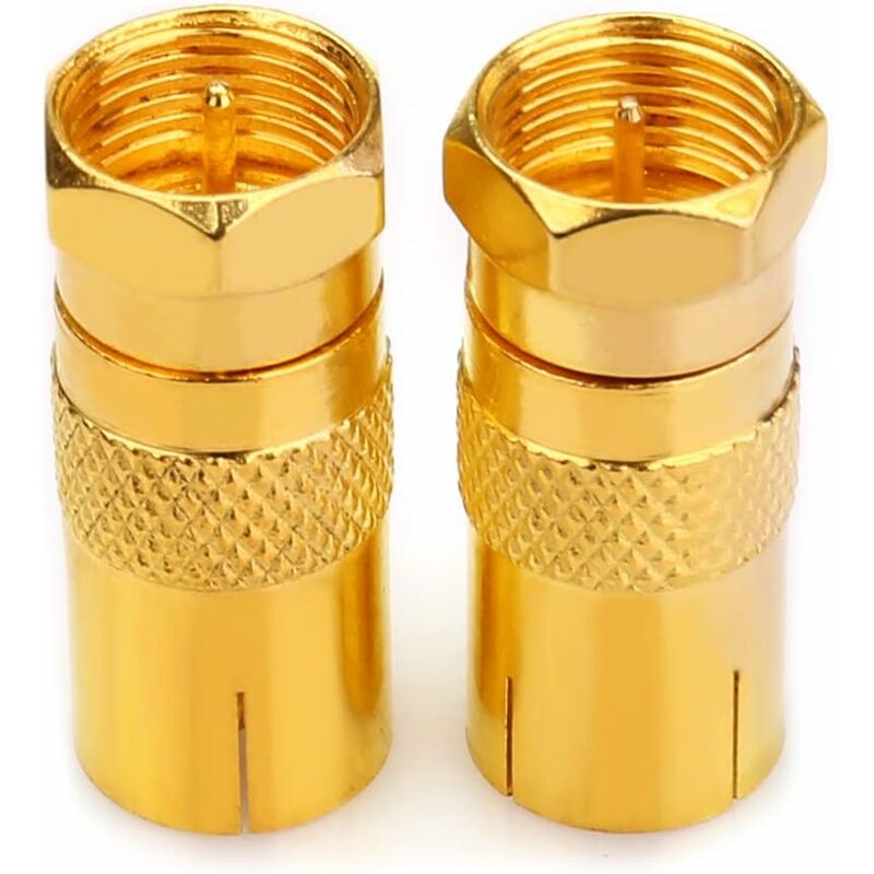 Lot De 8 Adaptateurs Coaxiaux F Femelle Vers TV Mâle 9.5 - Plaqué Or - Pour Antenne, Satellite, Télévision