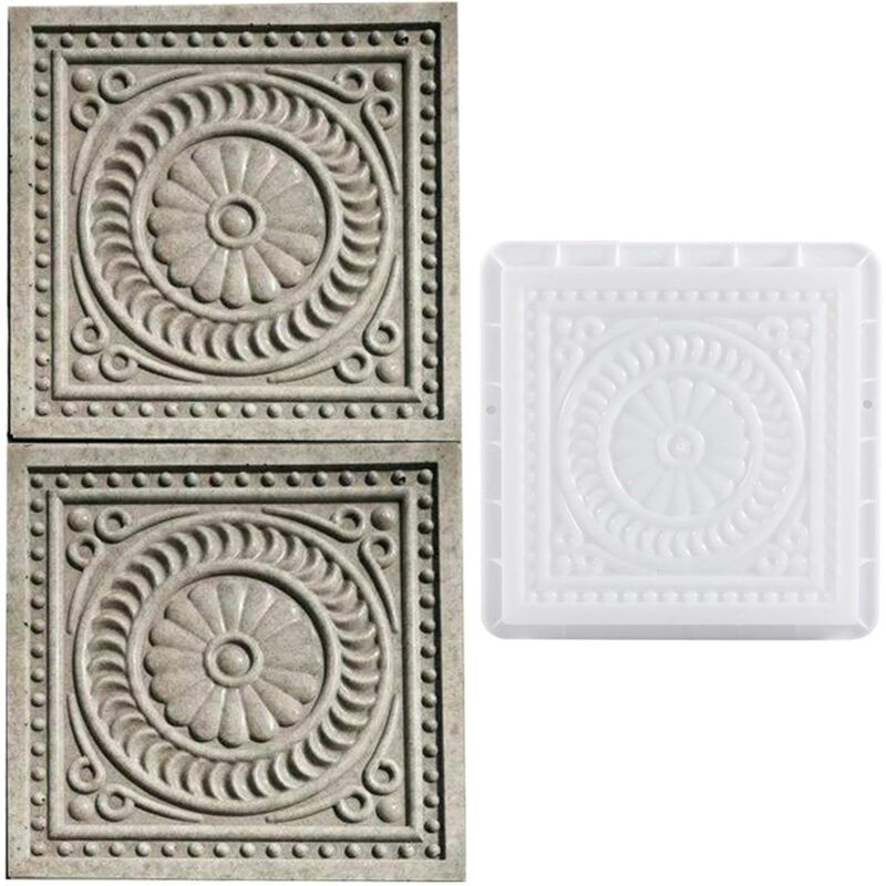 Moule Pavé Rond Jardin 34,5 Cm - Créateur Trottoir Béton DIY - Plastique PP Réutilisable - Pour Allée, Patio