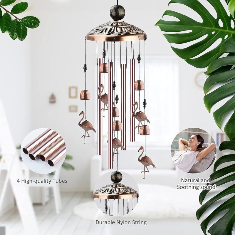 Cozlly Carillon à Vent De Jardin, Bois Carillon à Vent Avec 6