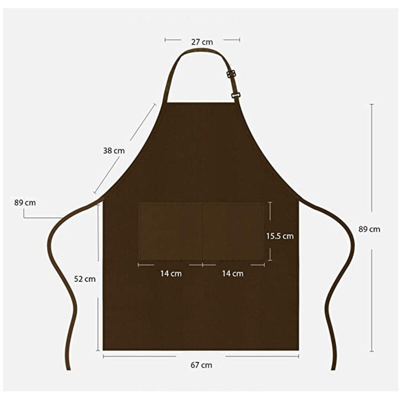 Lot De 10 Tabliers De Cuisine Noirs - Polyester Réglable - 2 Poches - Unisexe - 72x62cm