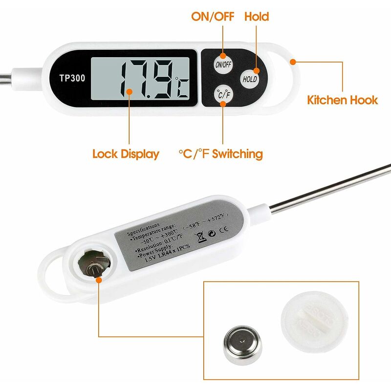 Thermomètre digital de cuisine QPL900, Planchas/Grils, Univers Planchas &  Grils