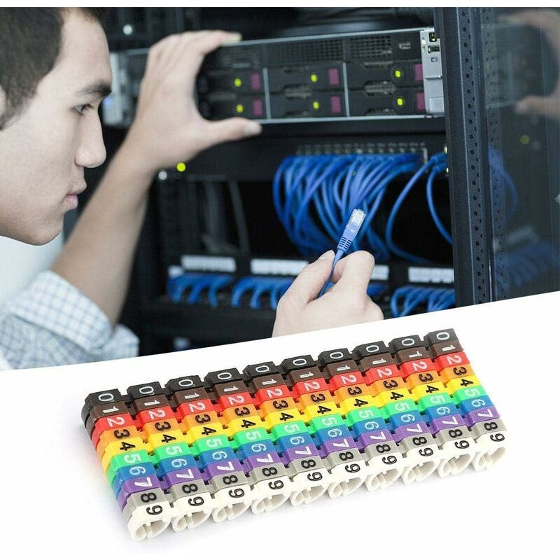 Akozon Étiquette Câble, 0~9 Numéro Marqueur de Cable Coloré en Plastique en C Type, Anti-lâche Repere Fil Electrique(150PCS KCM-1.5MM 1.5 Akozon Étiquette Câble, 0~9 Numéro Marqueur de Cable Coloré en Plastique en C Type, Anti-lâche Repere Fil Electrique(150PCS KCM-1.5MM 1.5