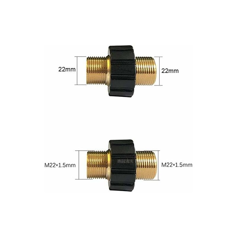 Raccord Laiton M22 X 1,5 Pour Nettoyeur Haute Pression - Compatible Séries K, HD, HDs, Alésage 14mm