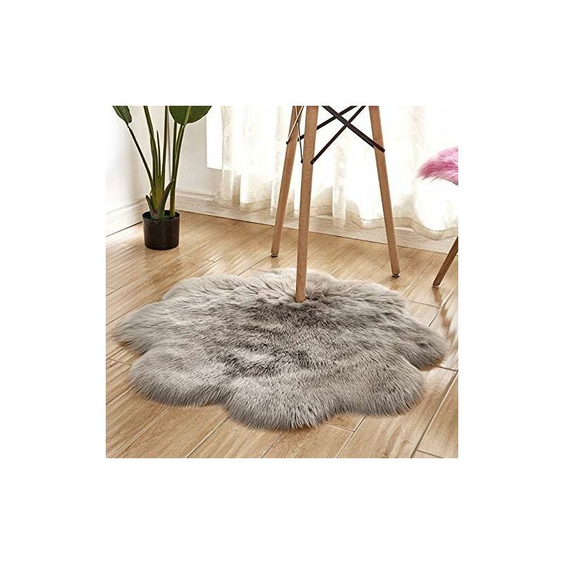 Peau De Mouton Synthétique ZENFUN - Tapis Fourrure Luxe Doux, Coussin Canapé Ou Lit (Blanc, 60 X 160 Cm)