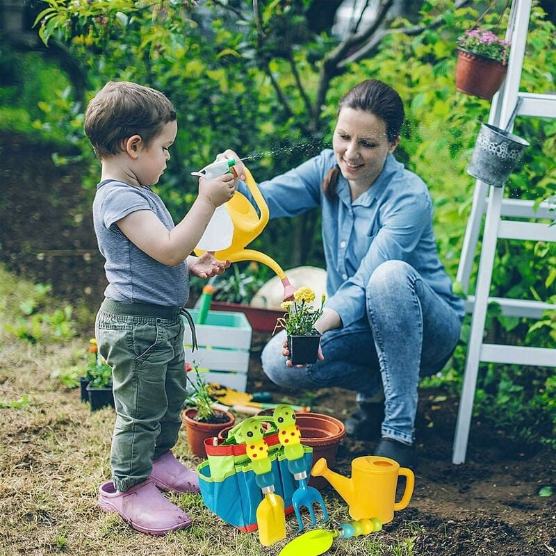 Kit Jardinier Enfant Sac Pour Le Jardin Ou Plage,outils De Jardinage Enfant  Kit Jardinage Enfant Des Gants Pelle Rake Sac Fourre-Tout Accessoires De