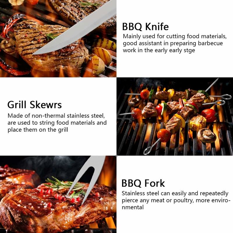 Ustensiles Barbecue Set De 12 Pièces Pour Barbecue En Coffret Aluminium Personnalisable Idee Cadeau Homme